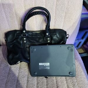 JustFab Black PU satchel 16x10